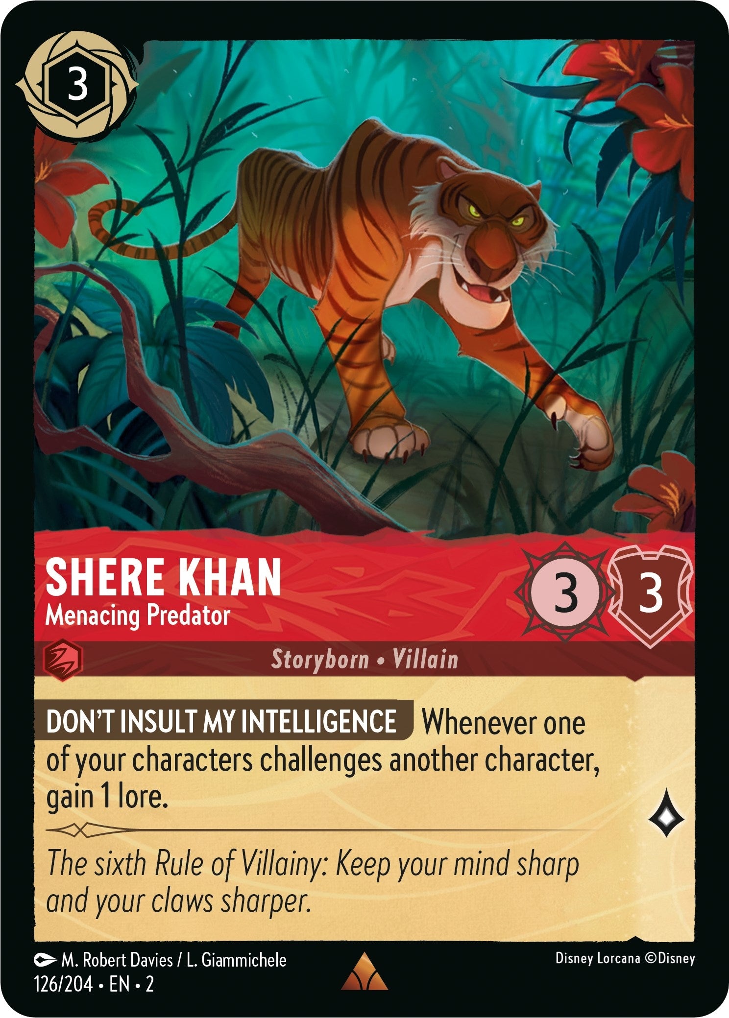 Image for Shere Khan - Menacing Predator (126/204) (Rise of the Floodborn) (2) - Disney Lorcana