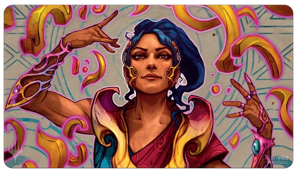 Image for The Lost Caverns of Ixalan Saheeli, the Sun's Brilliance Standard Gaming Playmat for Magic: The Gathering - Playmats