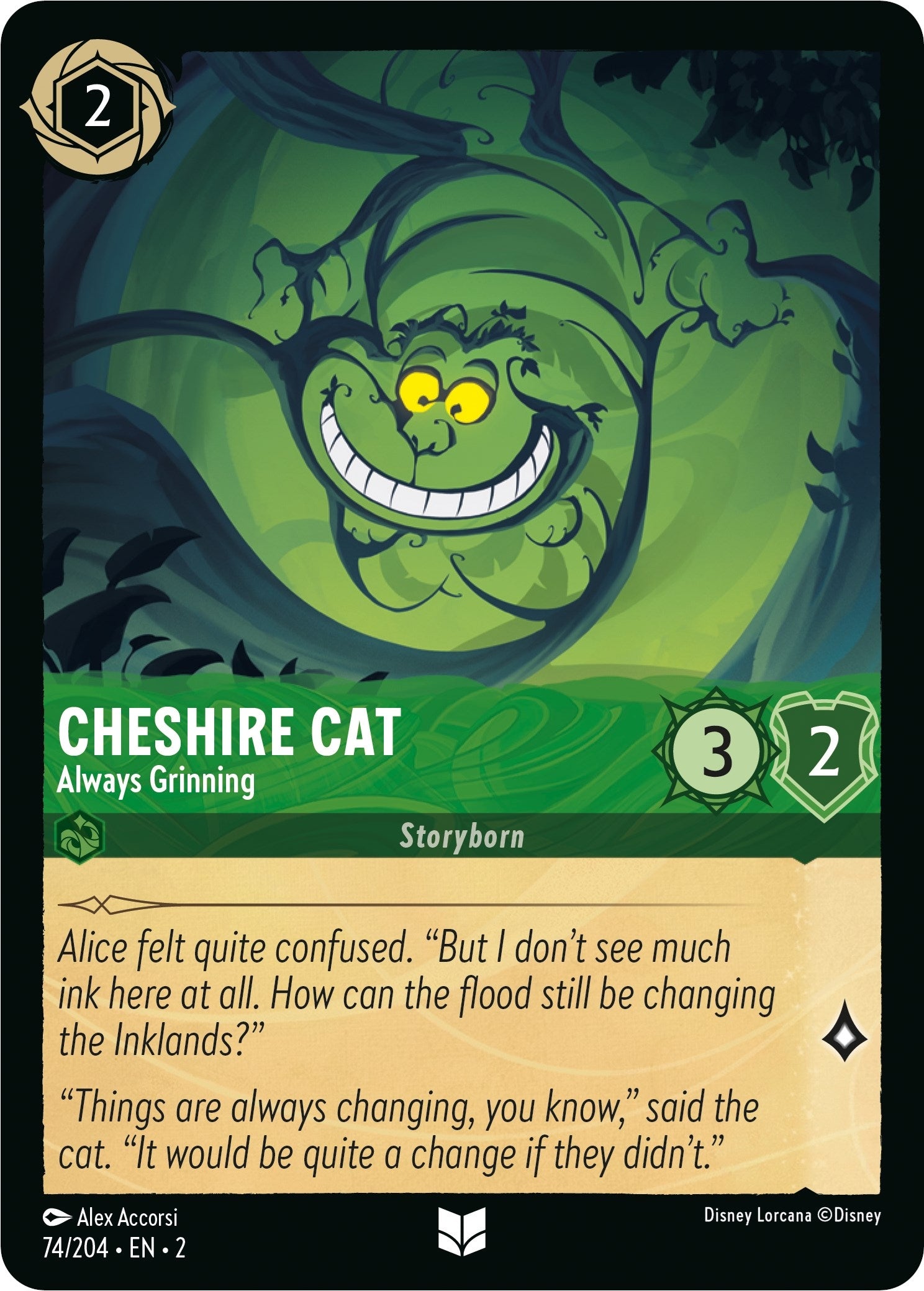 Image for Cheshire Cat - Always Grinning (74/204) (Rise of the Floodborn) (2) - Disney Lorcana