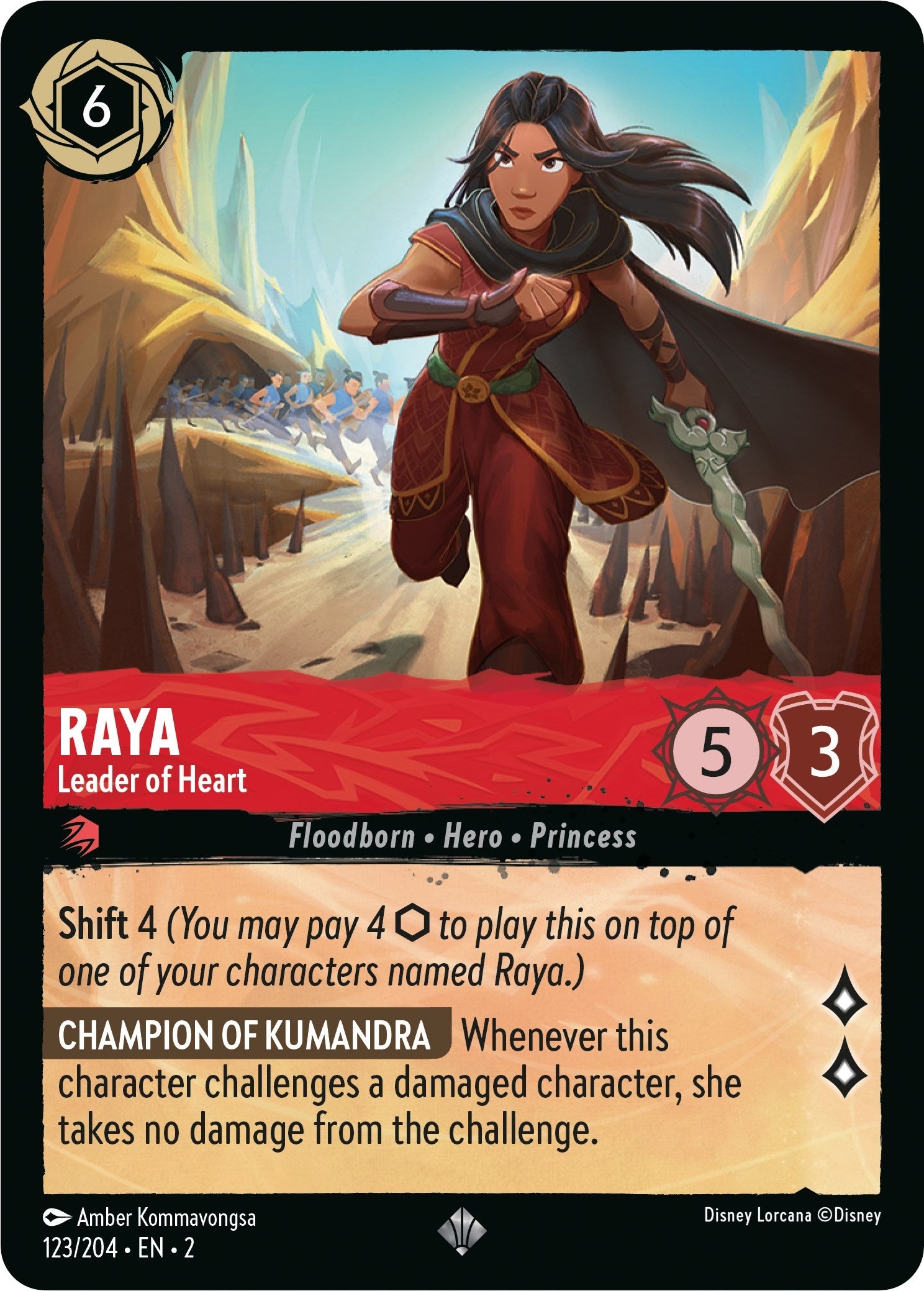 Image for Raya - Leader of Heart (123/204) (Rise of the Floodborn) (2) - Disney Lorcana