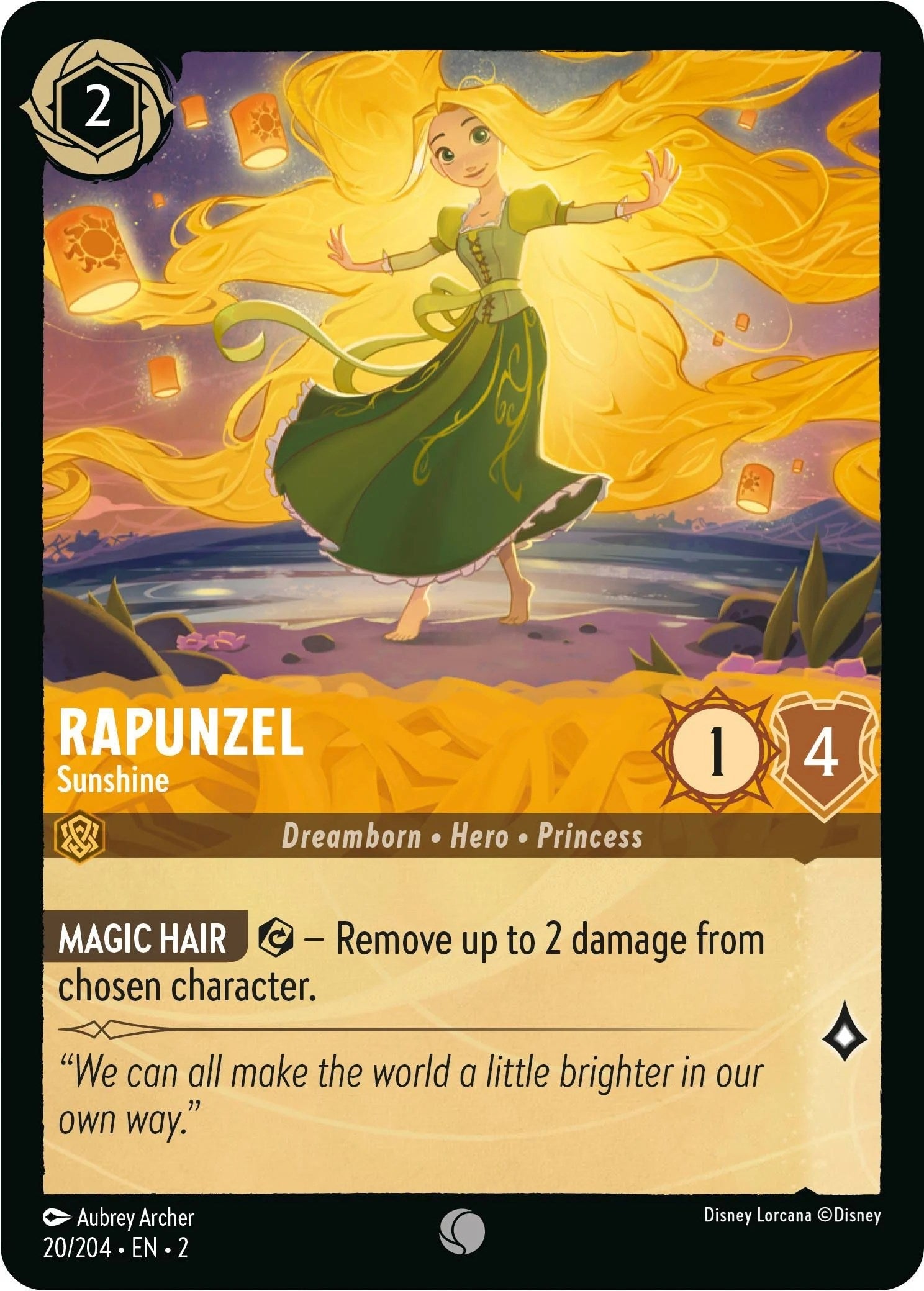 Image for Rapunzel - Sunshine (20/204) (Rise of the Floodborn) (2) - Disney Lorcana