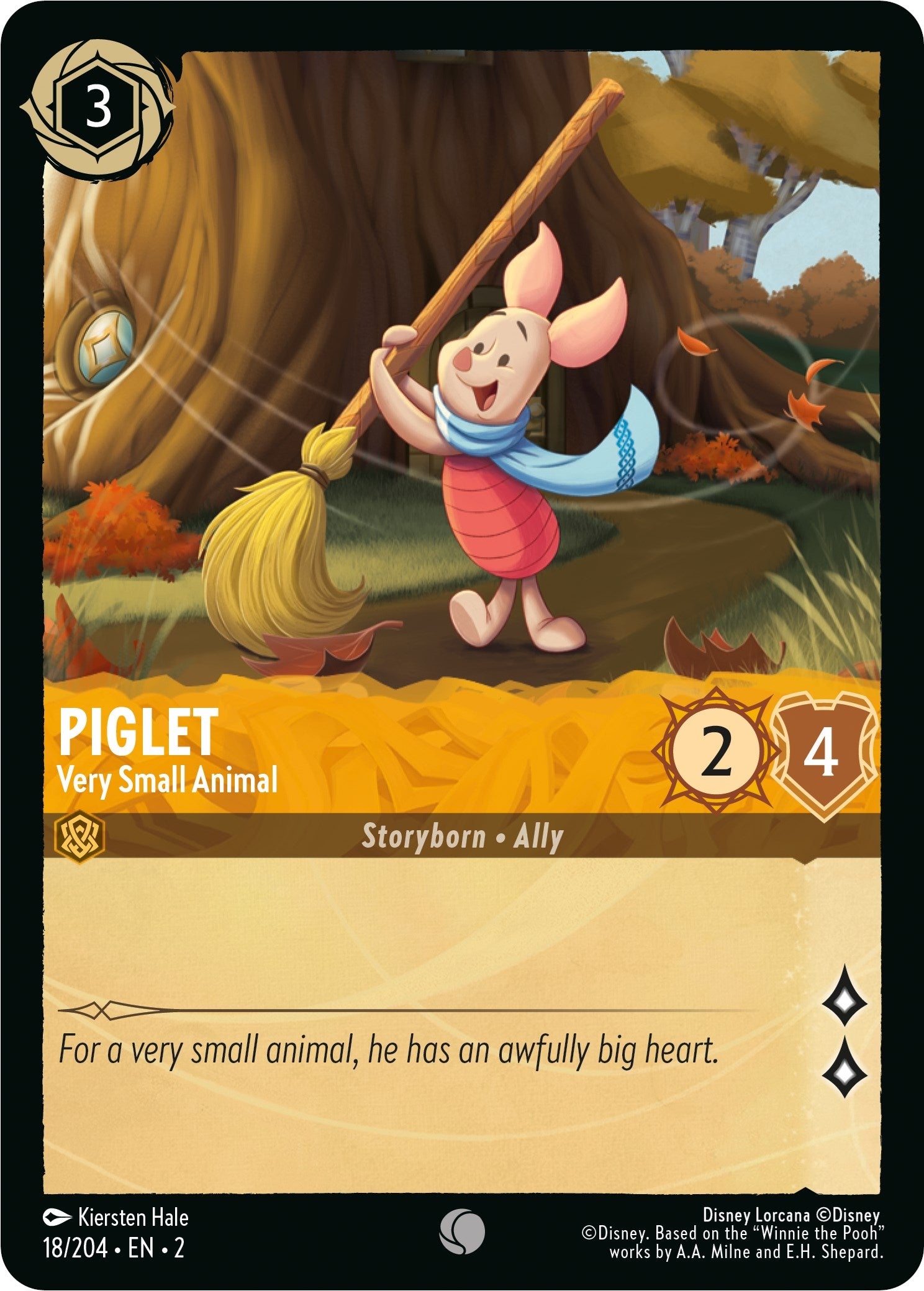 Image for Piglet - Very Small Animal (18/204) (Rise of the Floodborn) (2) - Disney Lorcana