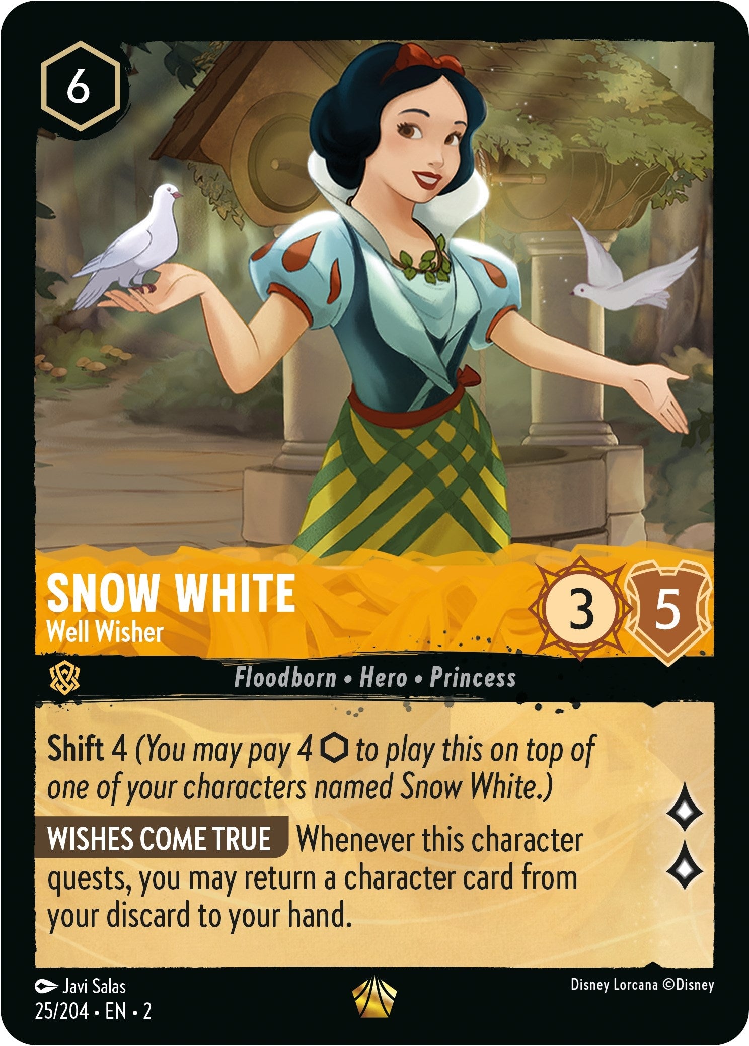 Image for Snow White - Well Wisher (25/204) (Rise of the Floodborn) (2) - Disney Lorcana