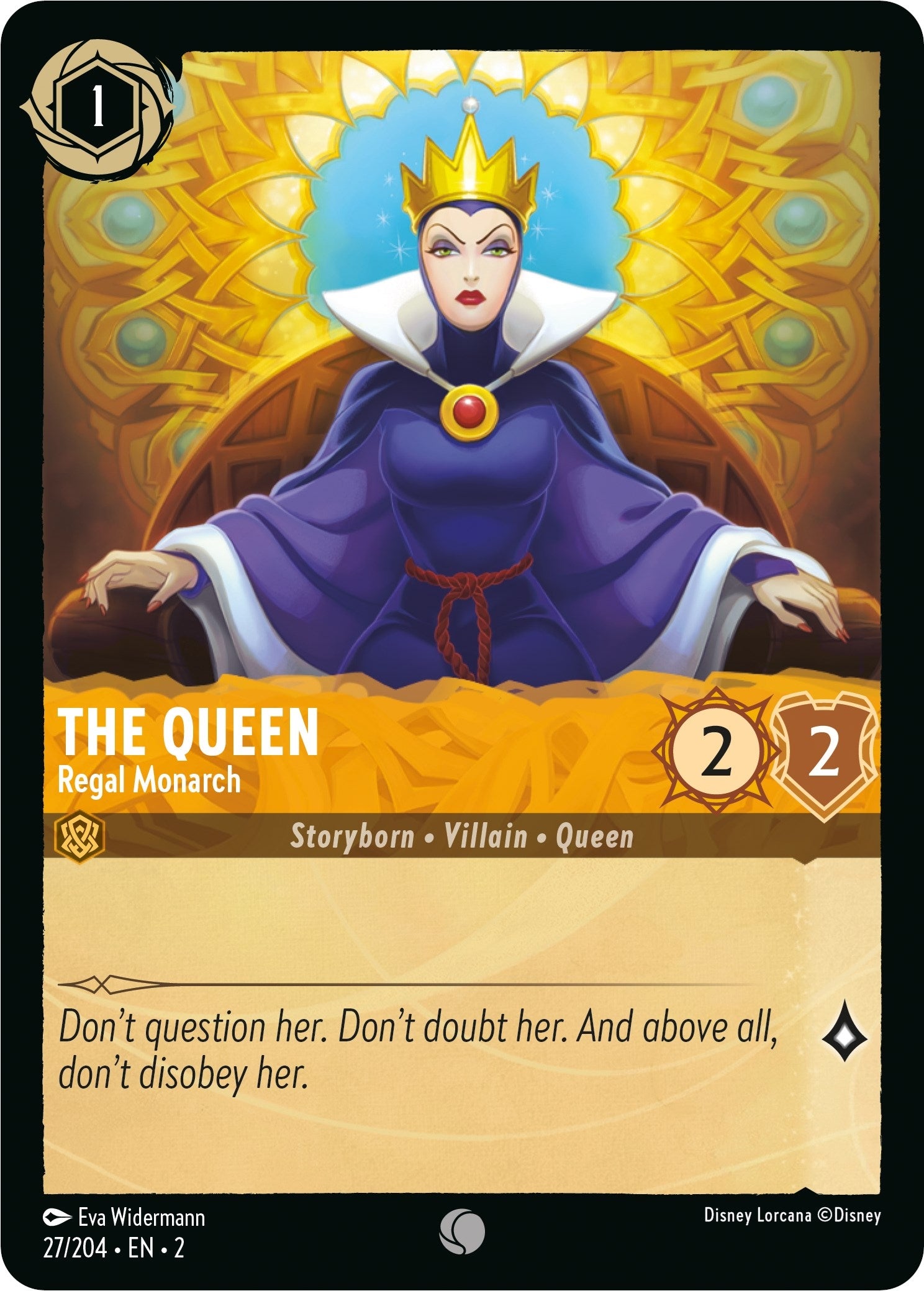 Image for The Queen - Regal Monarch (27/204) (Rise of the Floodborn) (2) - Disney Lorcana