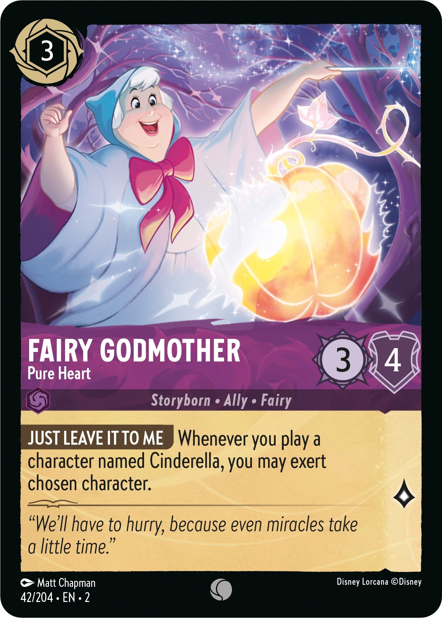Image for Fairy Godmother - Pure Heart (42/204) (Rise of the Floodborn) (2) - Disney Lorcana