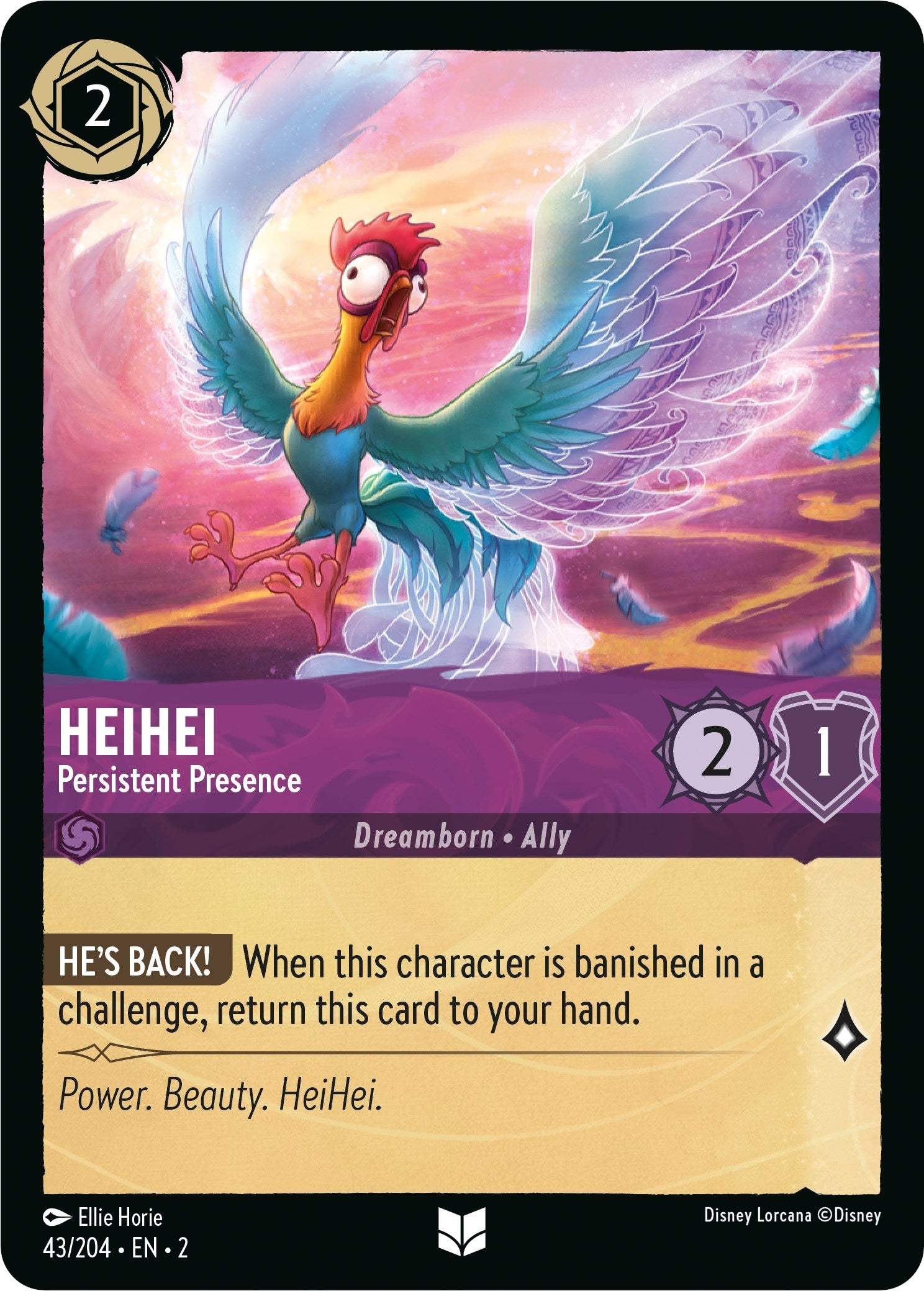 Image for HeiHei - Persistent Presence (43/204) (Rise of the Floodborn) (2) - Disney Lorcana