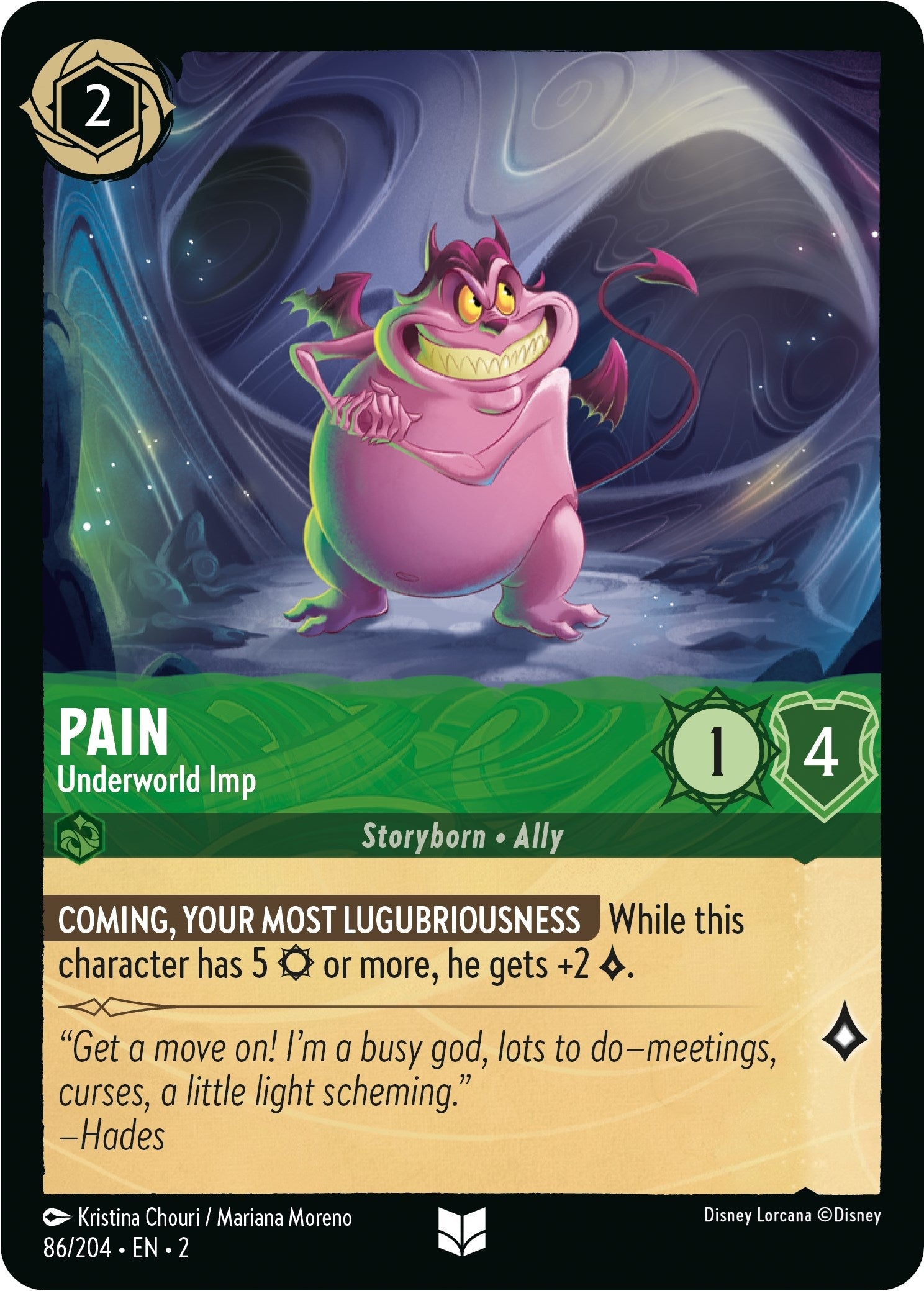 Image for Pain - Underworld Imp (86/204) (Rise of the Floodborn) (2) - Disney Lorcana