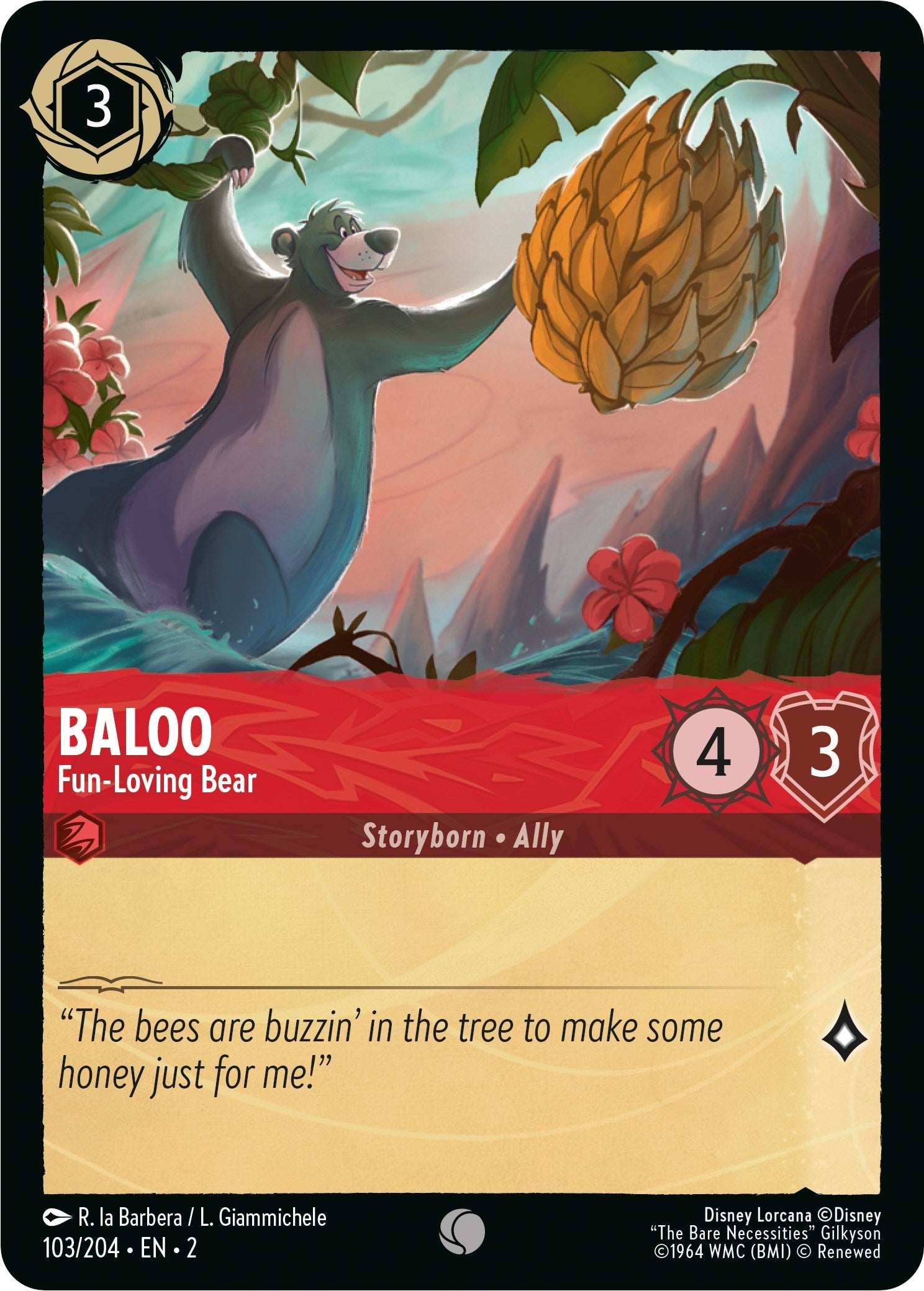 Image for Baloo - Fun-Loving Bear (103/204) (Rise of the Floodborn) (2) - Disney Lorcana