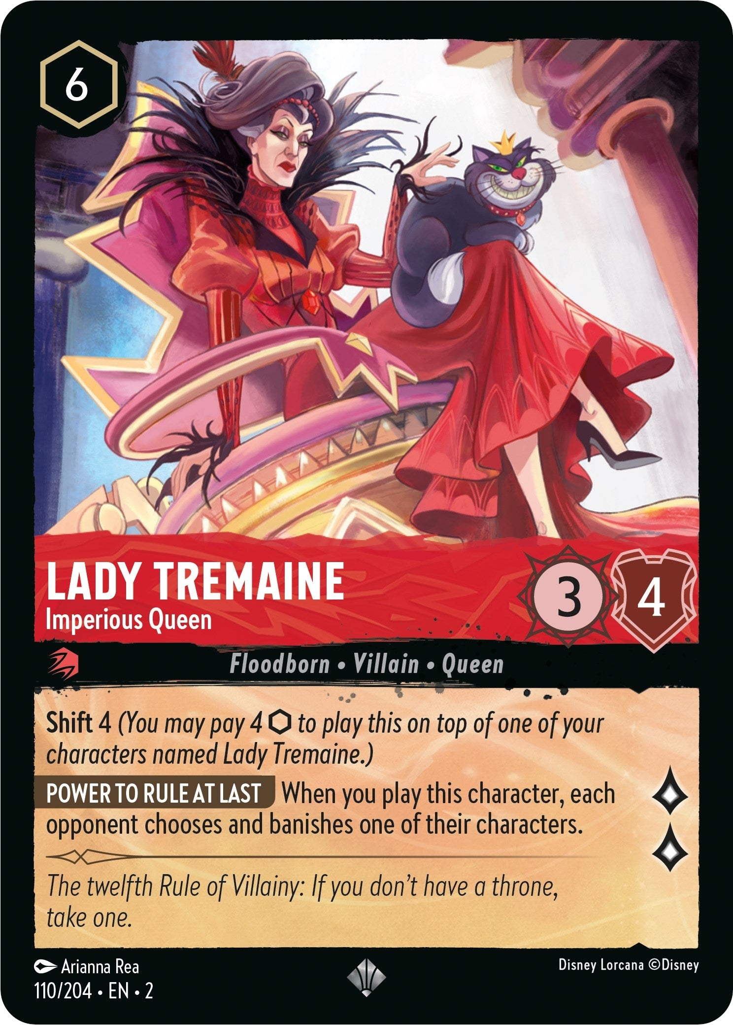Image for Lady Tremaine - Imperious Queen (110/204) (Rise of the Floodborn) (2) - Disney Lorcana