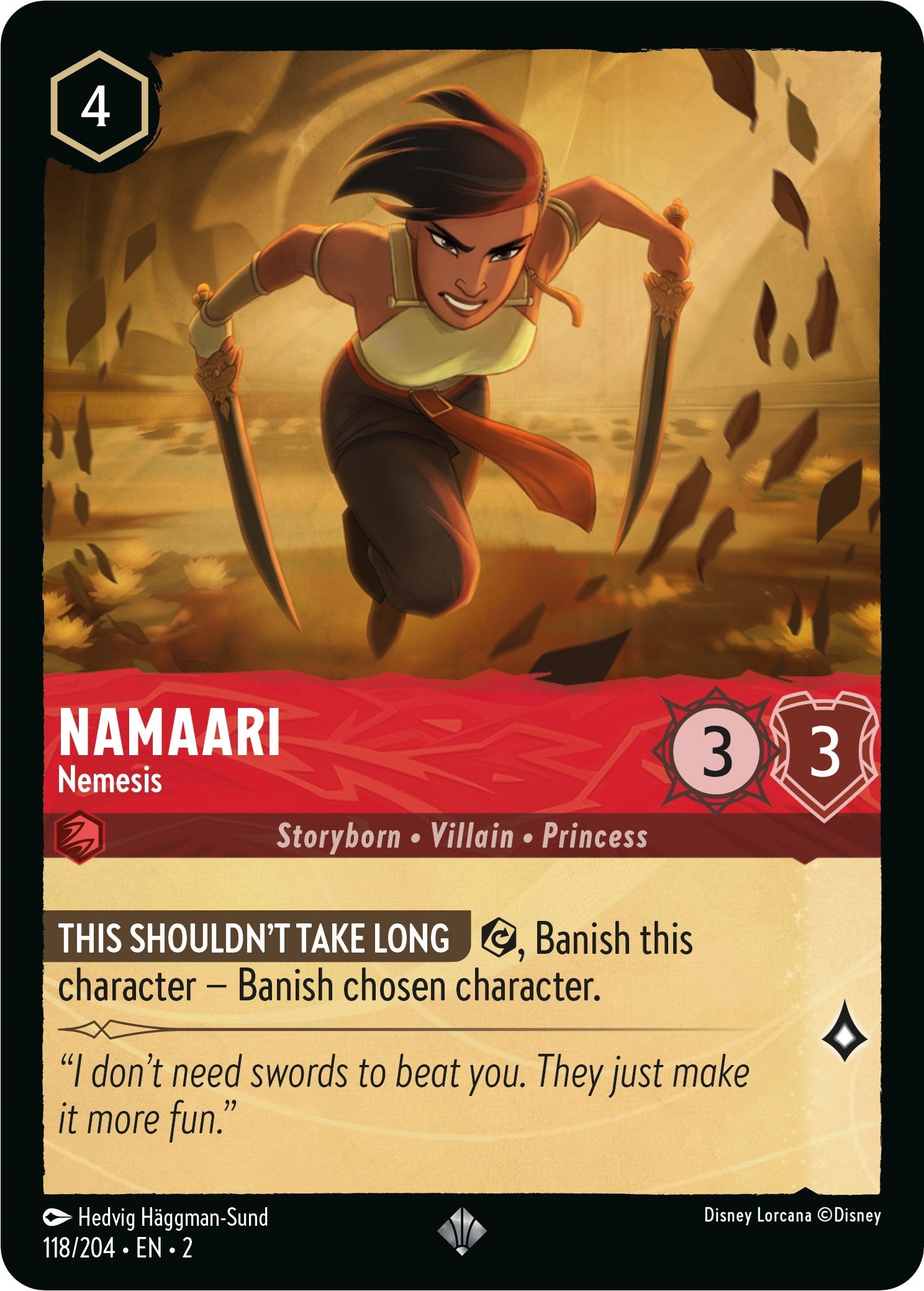 Image for Namaari - Nemesis (118/204) (Rise of the Floodborn) (2) - Disney Lorcana