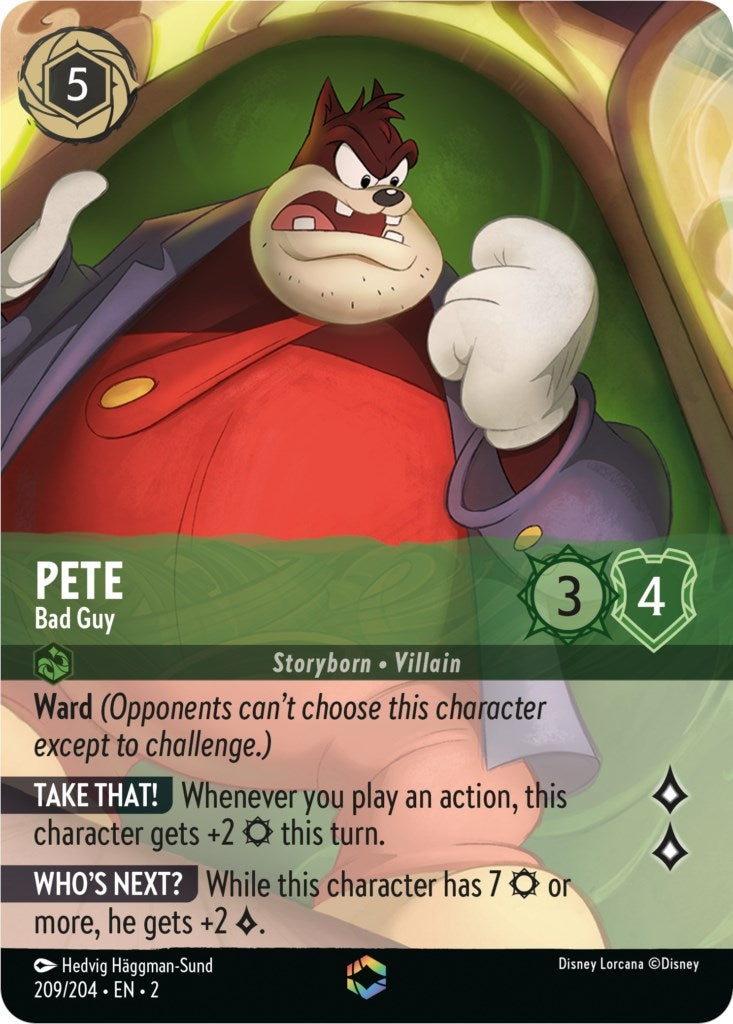 Image for Pete - Bad Guy (Enchanted) (209/204) (Rise of the Floodborn) (2) - Disney Lorcana