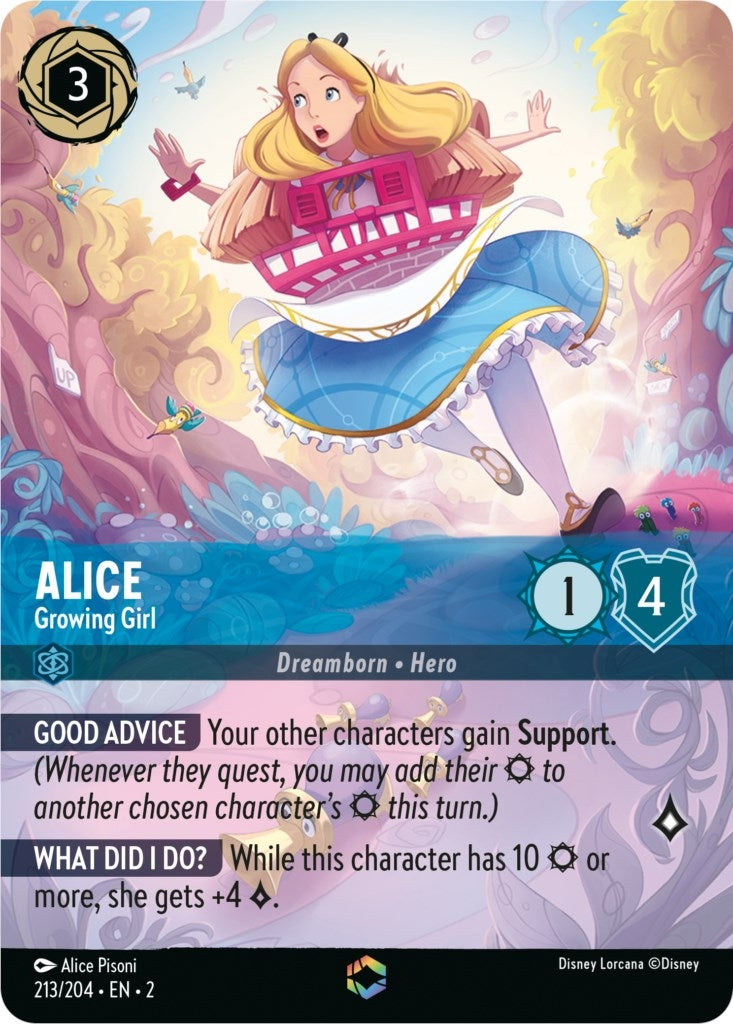 Image for Alice - Growing Girl (Enchanted) (213/204) (Rise of the Floodborn) (2) - Disney Lorcana