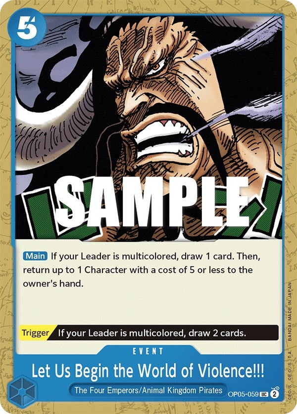 Image for Let Us Begin the World of Violence!! (OP05-059) (Awakening of the New Era) (OP05) - One Piece Card Game