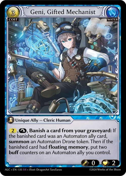Image for Geni, Gifted Mechanist (135) (Alchemical Revolution) (ALC) - Grand Archive TCG