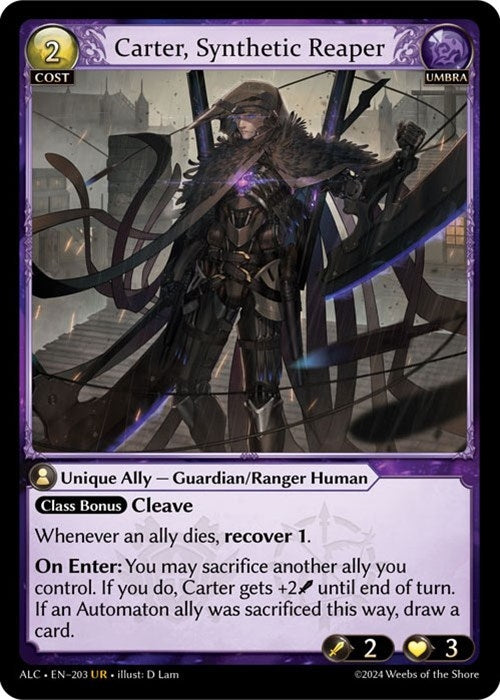 Image for Carter, Synthetic Reaper (203) (Alchemical Revolution) (ALC) - Grand Archive TCG
