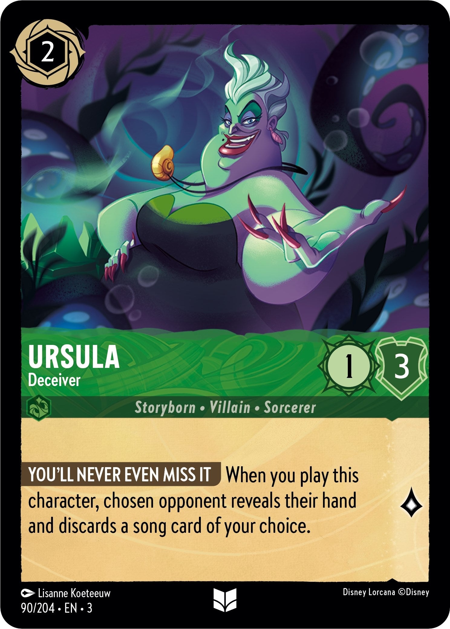 Image for Ursula - Deceiver (90/204) (Into the Inklands) (3) - Disney Lorcana