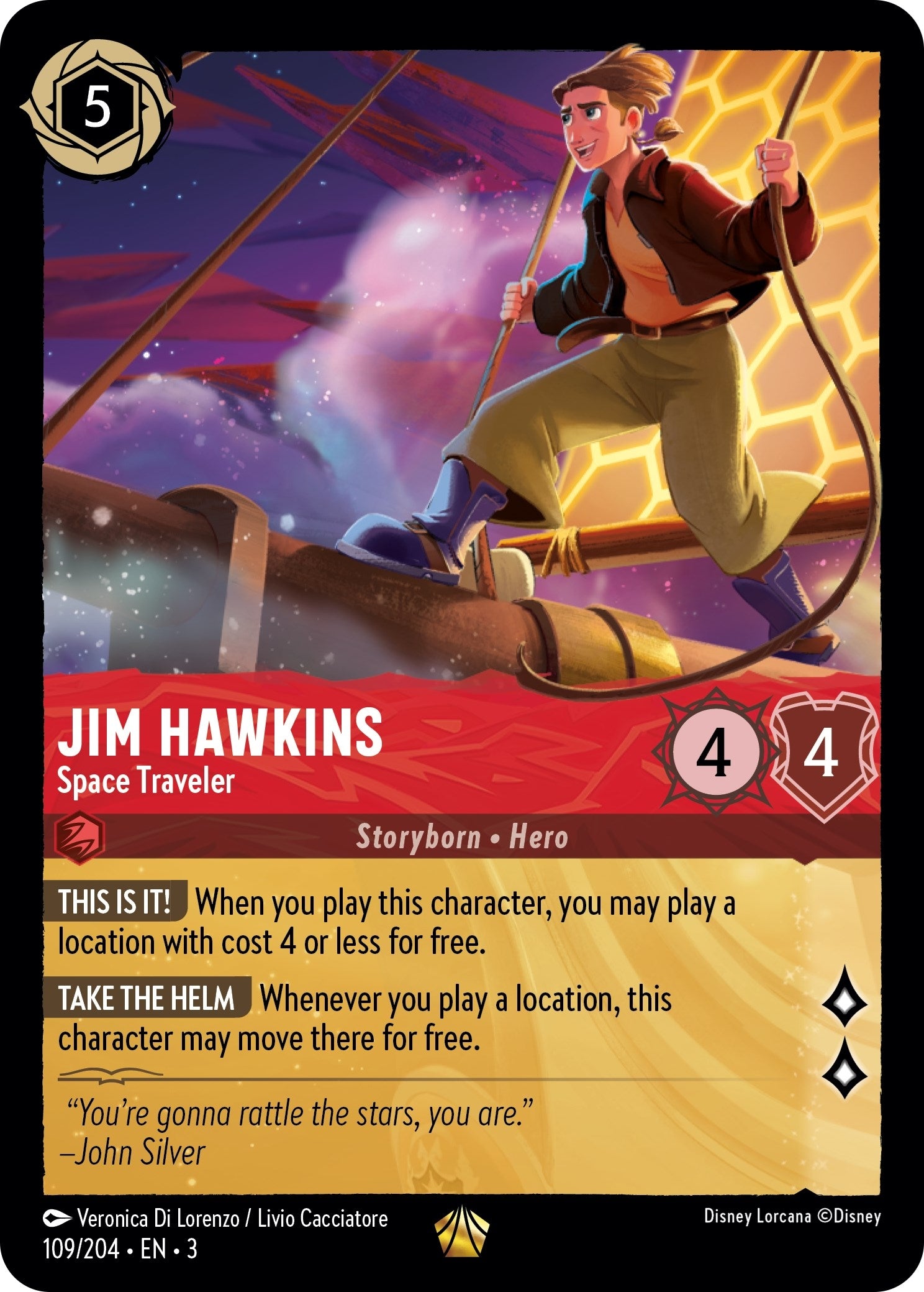 Image for Jim Hawkins - Space Traveler (109/204) (Into the Inklands) (3) - Disney Lorcana