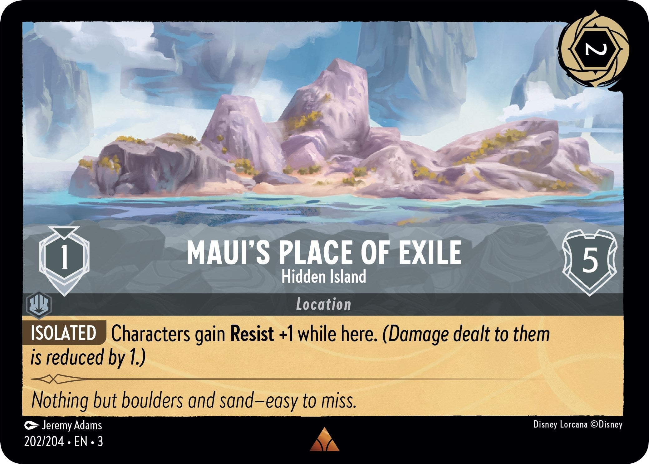 Image for Maui's Place of Exile - Hidden Island (202/204) (Into the Inklands) (3) - Disney Lorcana
