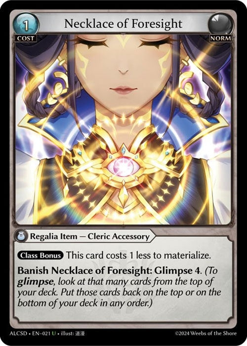 Image for Necklace of Foresight (021) (Alchemical Revolution Starter Decks) (ALCSD) - Grand Archive TCG