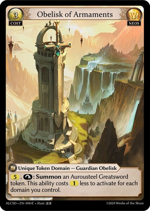 Image for Obelisk of Armaments (098) (Alchemical Revolution Starter Decks) (ALCSD) - Grand Archive TCG