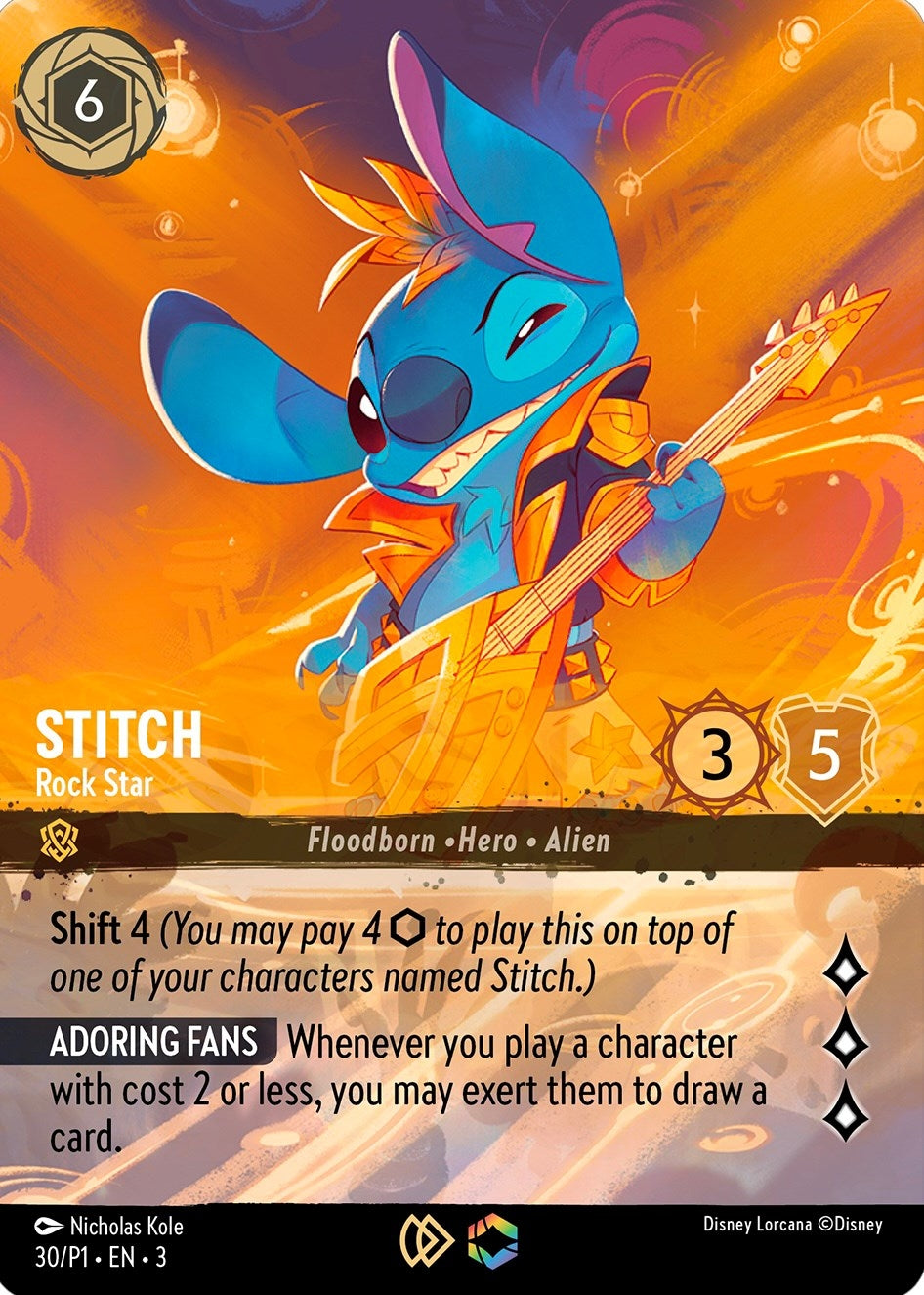 Image for Stitch - Rock Star (Store Championship) (30) (Disney Lorcana Promo Cards) (DLPC) - Disney Lorcana