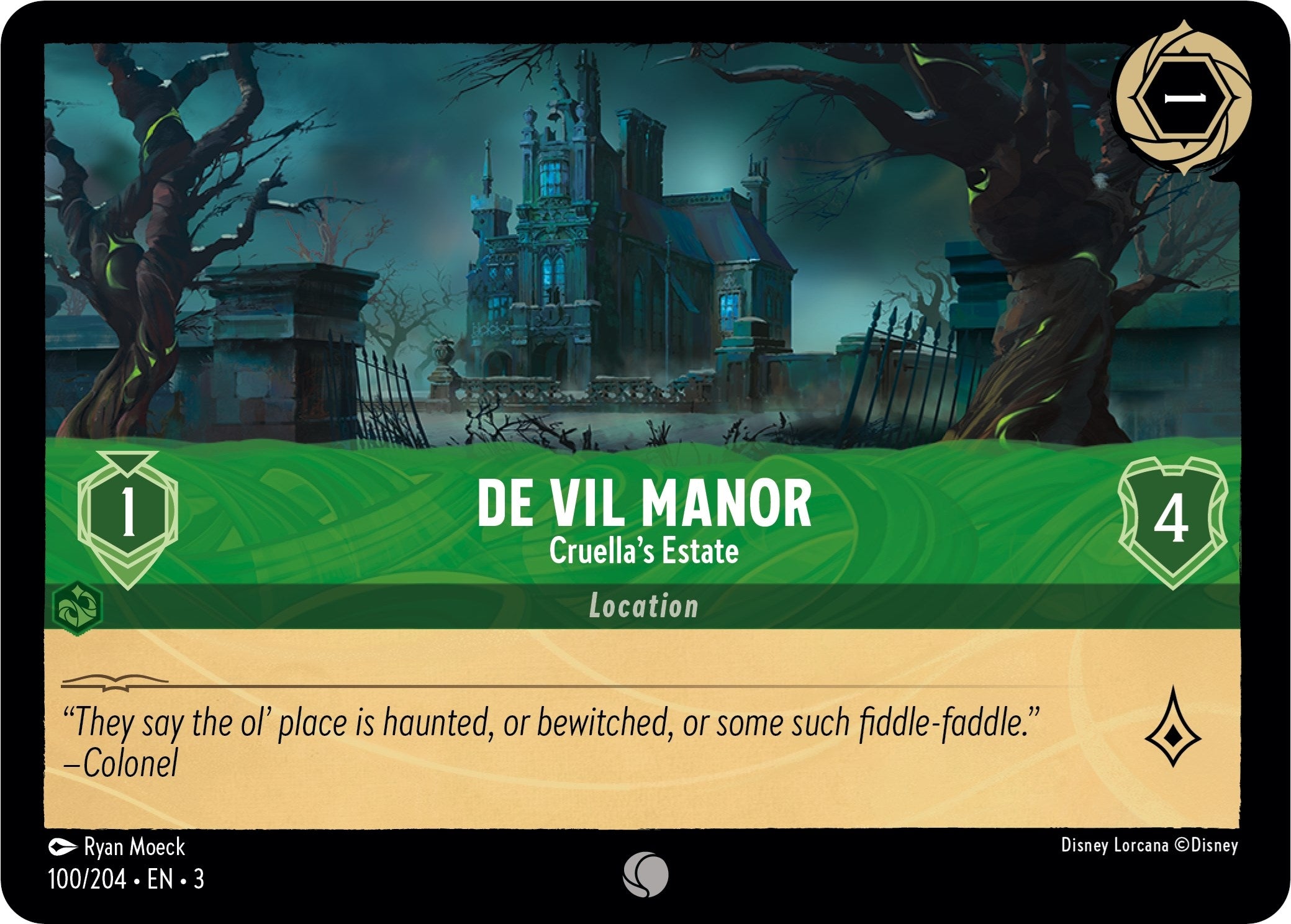 Image for De Vil Manor - Cruella's Estate (100/204) (Into the Inklands) (3) - Disney Lorcana