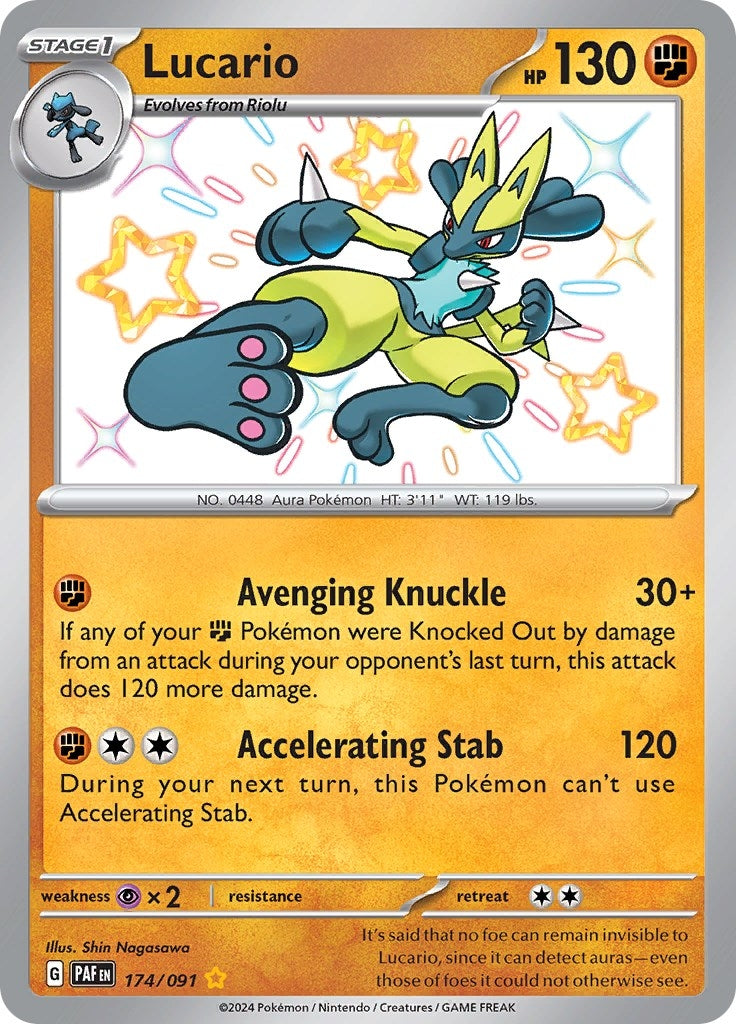 Lucario (174/091) (SV: Paldean Fates) - PokeBox USA