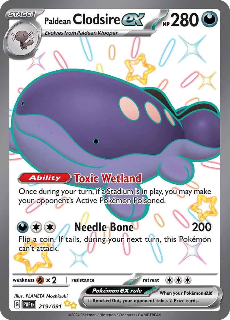 Paldean Clodsire ex (219/091) (SV: Paldean Fates)