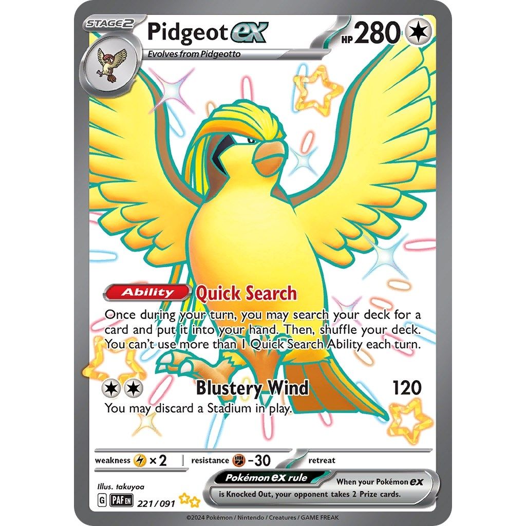 Pidgeot ex (221/091) (SV: Paldean Fates) - PokeBox USA