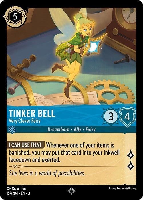 Image for Tinker Bell - Very Clever Fairy (157/204) (Into the Inklands) (3) - Disney Lorcana