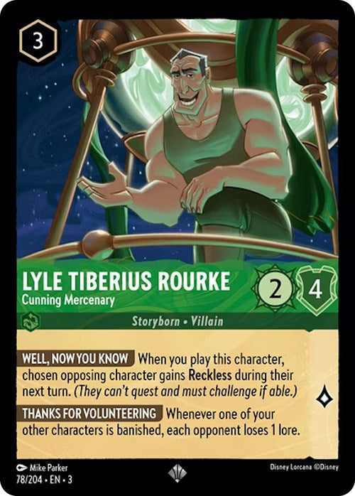 Image for Lyle Tiberius Rourke - Cunning Mercenary (78/204) (Into the Inklands) (3) - Disney Lorcana