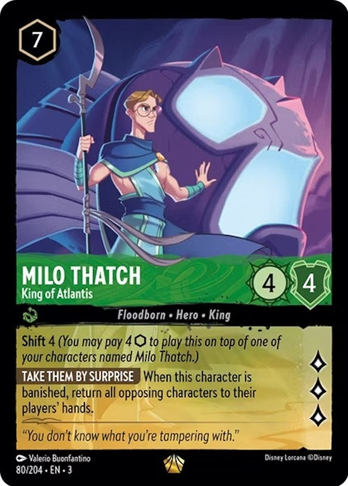 Image for Milo Thatch - King of Atlantis (80/204) (Into the Inklands) (3) - Disney Lorcana