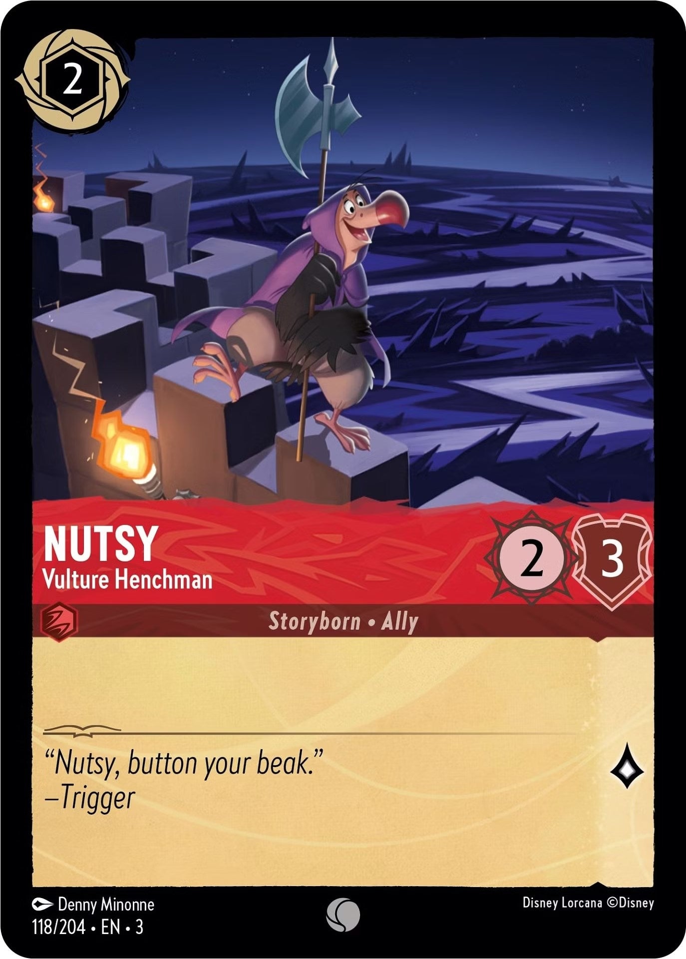 Image for Nutsy - Vulture Henchman (118/204) (Into the Inklands) (3) - Disney Lorcana