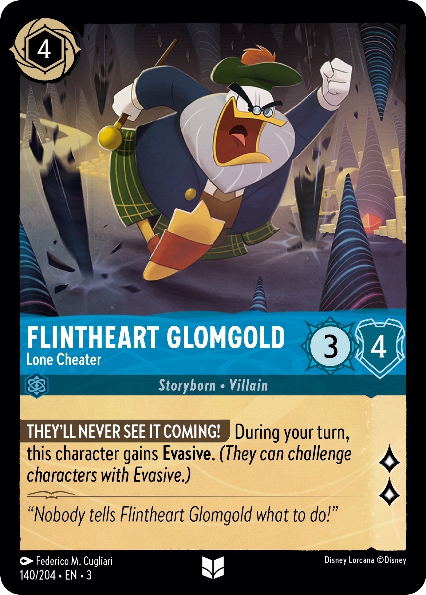 Image for Flintheart Glomgold - Lone Cheater (140/204) (Into the Inklands) (3) - Disney Lorcana