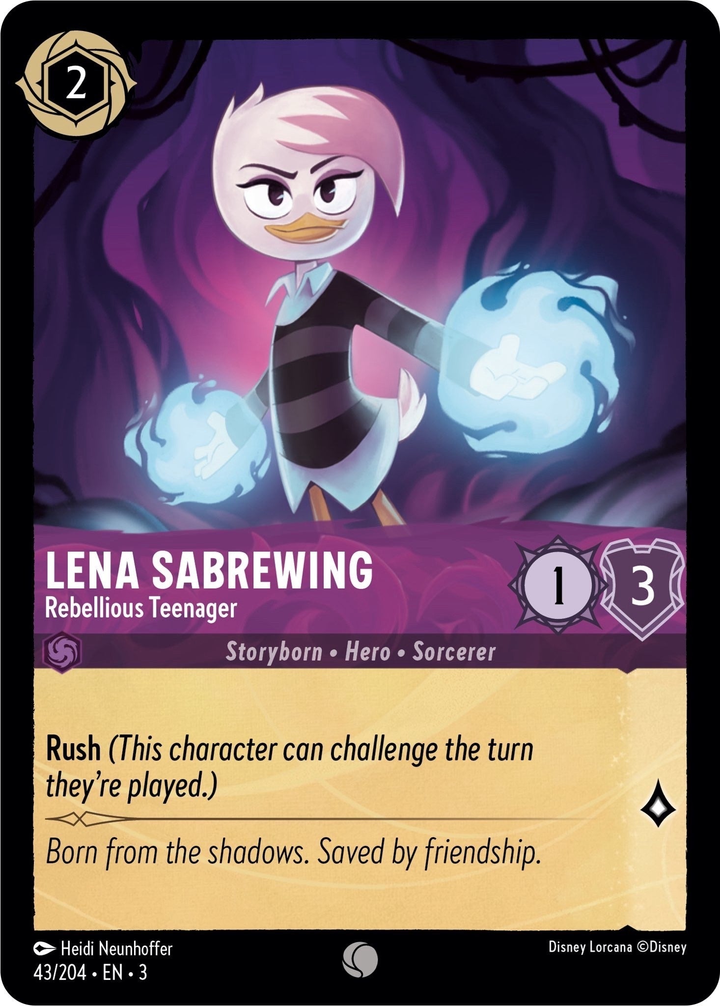 Image for Lena Sabrewing - Rebellious Teenager (43/204) (Into the Inklands) (3) - Disney Lorcana