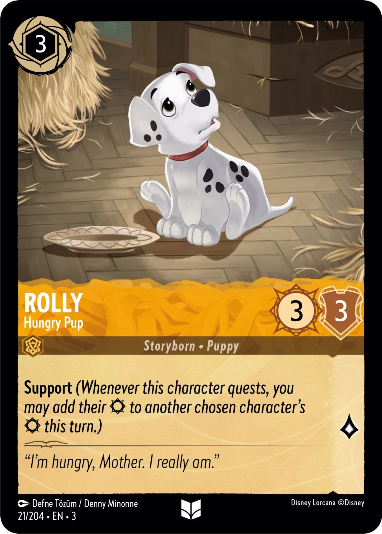 Image for Rolly - Hungry Pup (21/204) (Into the Inklands) (3) - Disney Lorcana