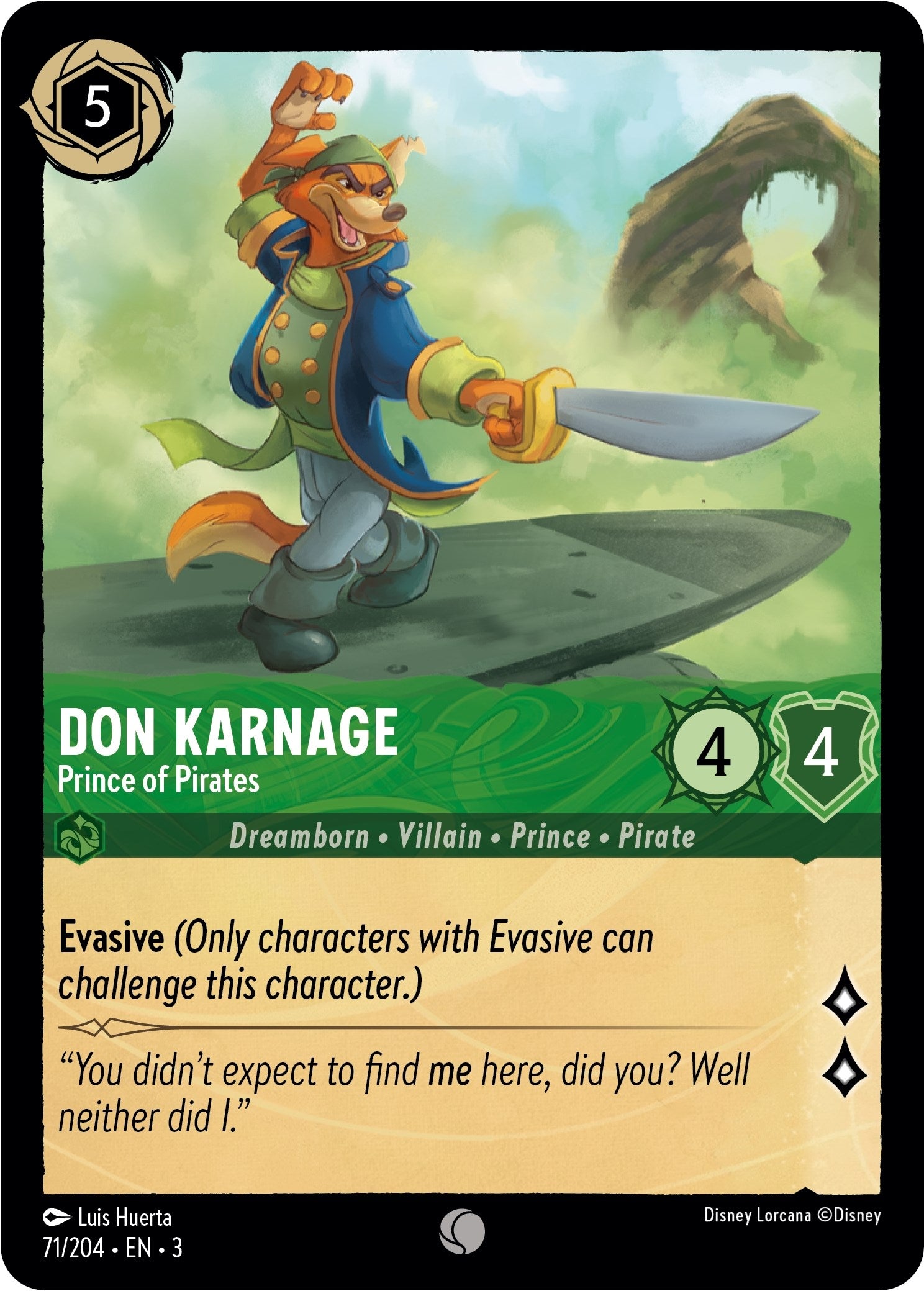 Image for Don Karnage - Prince of Pirates (71/204) (Into the Inklands) (3) - Disney Lorcana