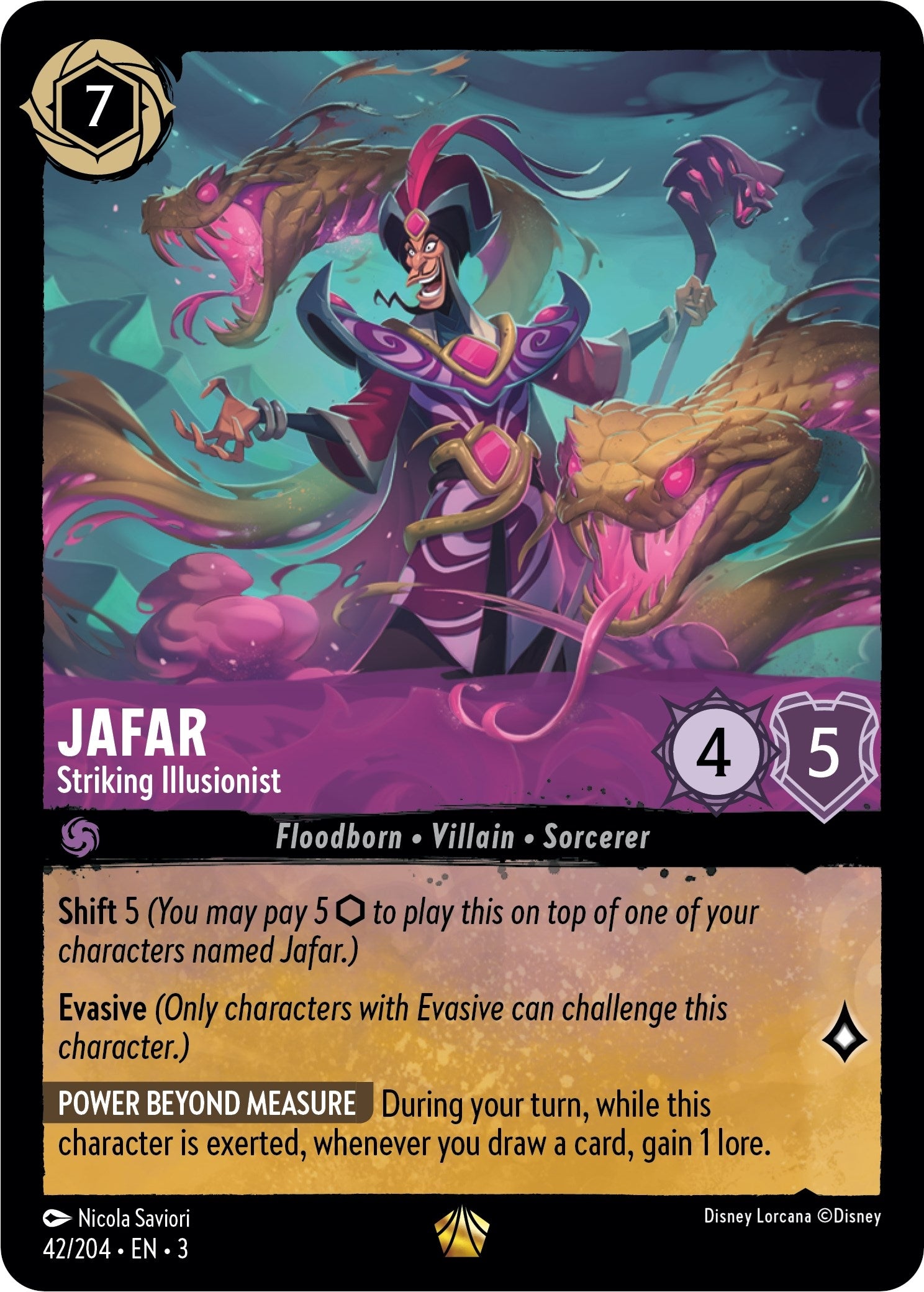 Image for Jafar - Striking Illusionist (42/204) (Into the Inklands) (3) - Disney Lorcana