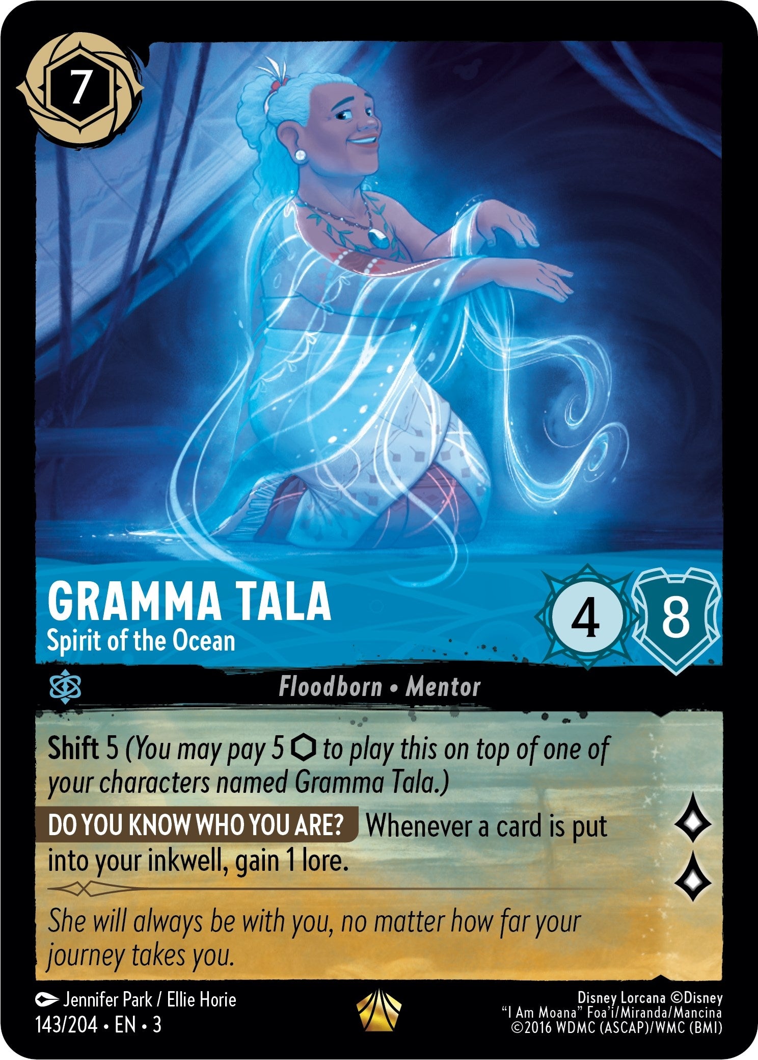 Image for Gramma Tala - Spirit of the Ocean (143/204) (Into the Inklands) (3) - Disney Lorcana
