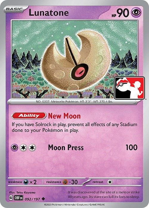 Image for Lunatone (092/197) (Prize Pack Series Cards) - Pokemon