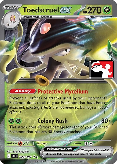 Image for Toedscruel ex (022/197) (Prize Pack Series Cards) - Pokemon