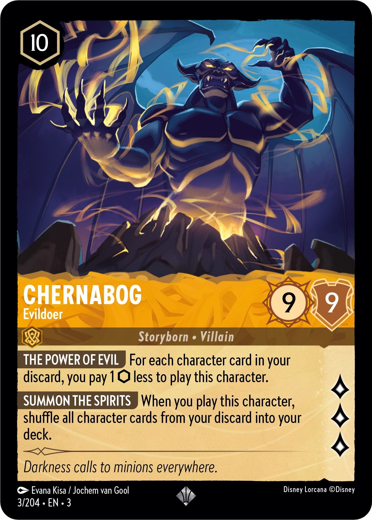 Image for Chernabog - Evildoer (3/204) (Into the Inklands) (3) - Disney Lorcana