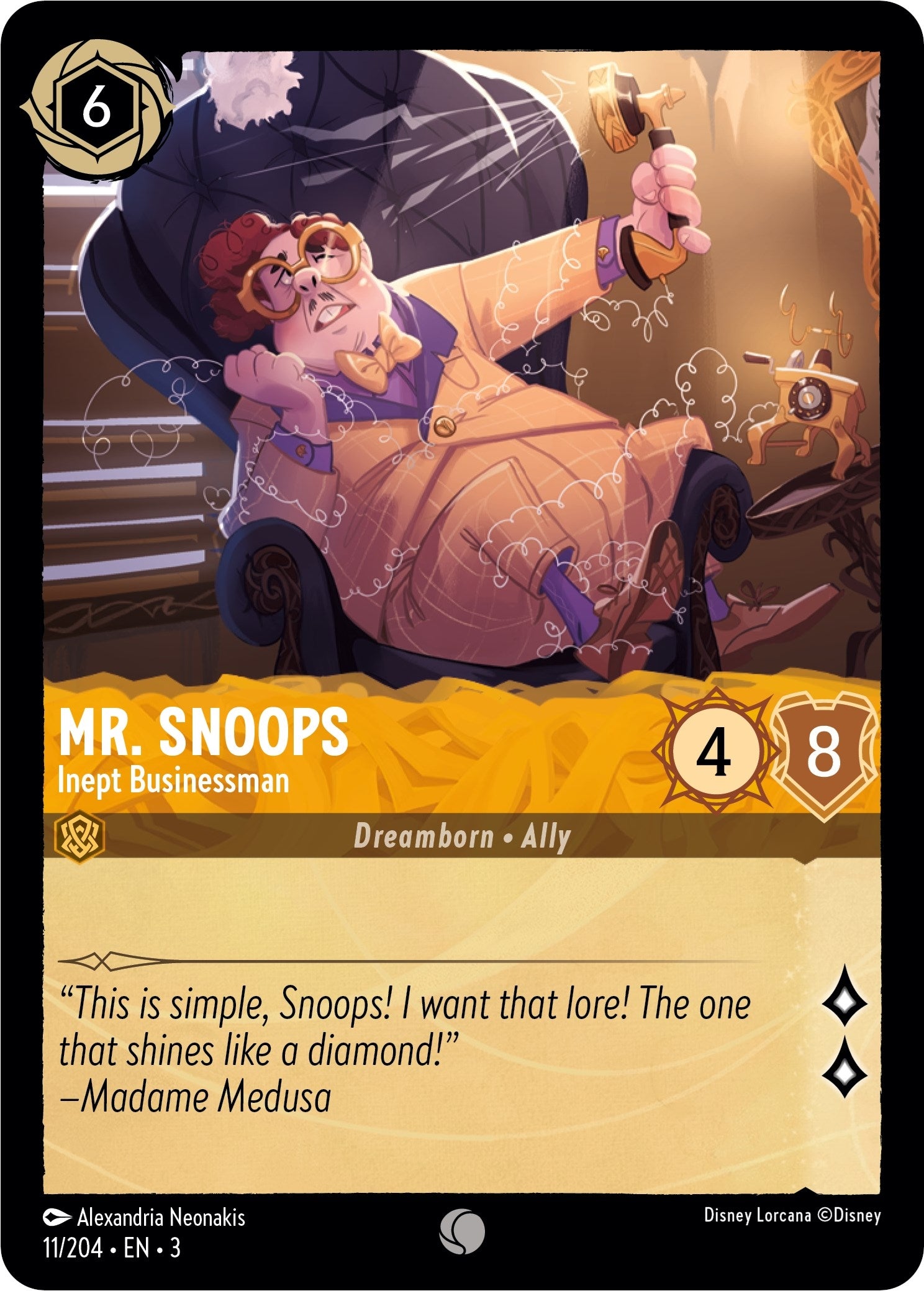 Image for Mr. Snoops - Inept Businessman (11/204) (Into the Inklands) (3) - Disney Lorcana