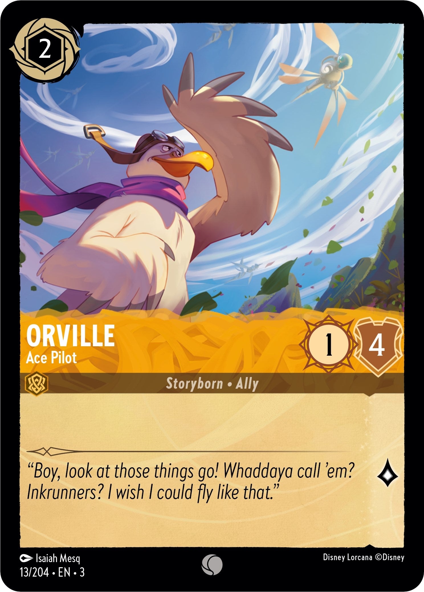 Image for Orville - Ace Pilot (13/204) (Into the Inklands) (3) - Disney Lorcana