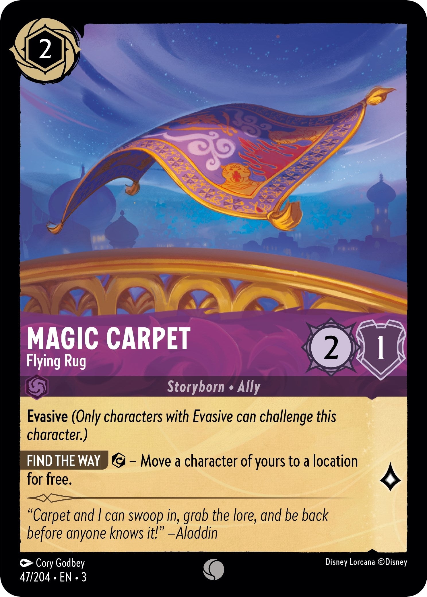 Image for Magic Carpet - Flying Rug (47/204) (Into the Inklands) (3) - Disney Lorcana
