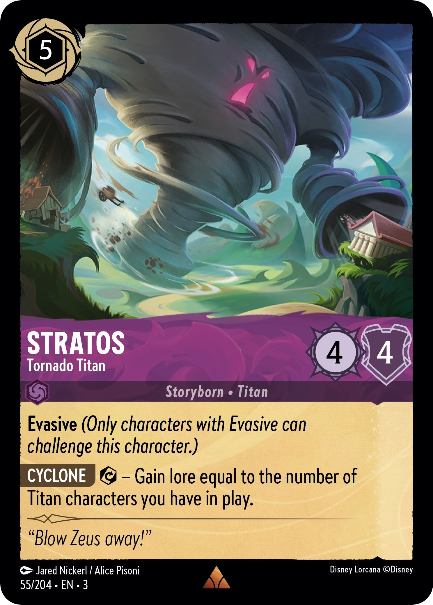 Image for Stratos - Tornado Titan (55/204) (Into the Inklands) (3) - Disney Lorcana
