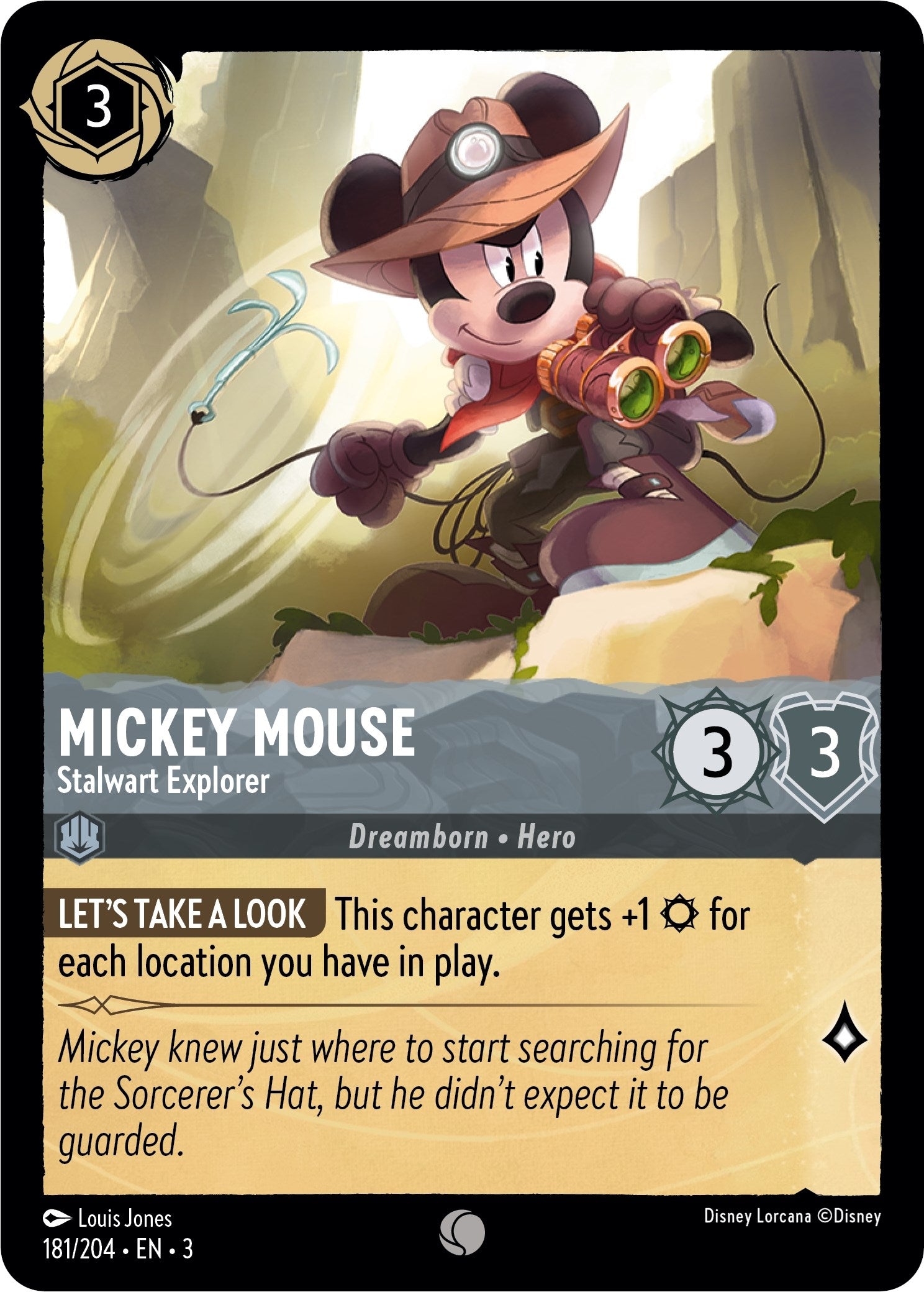 Image for Mickey Mouse - Stalwart Explorer (181/204) (Into the Inklands) (3) - Disney Lorcana