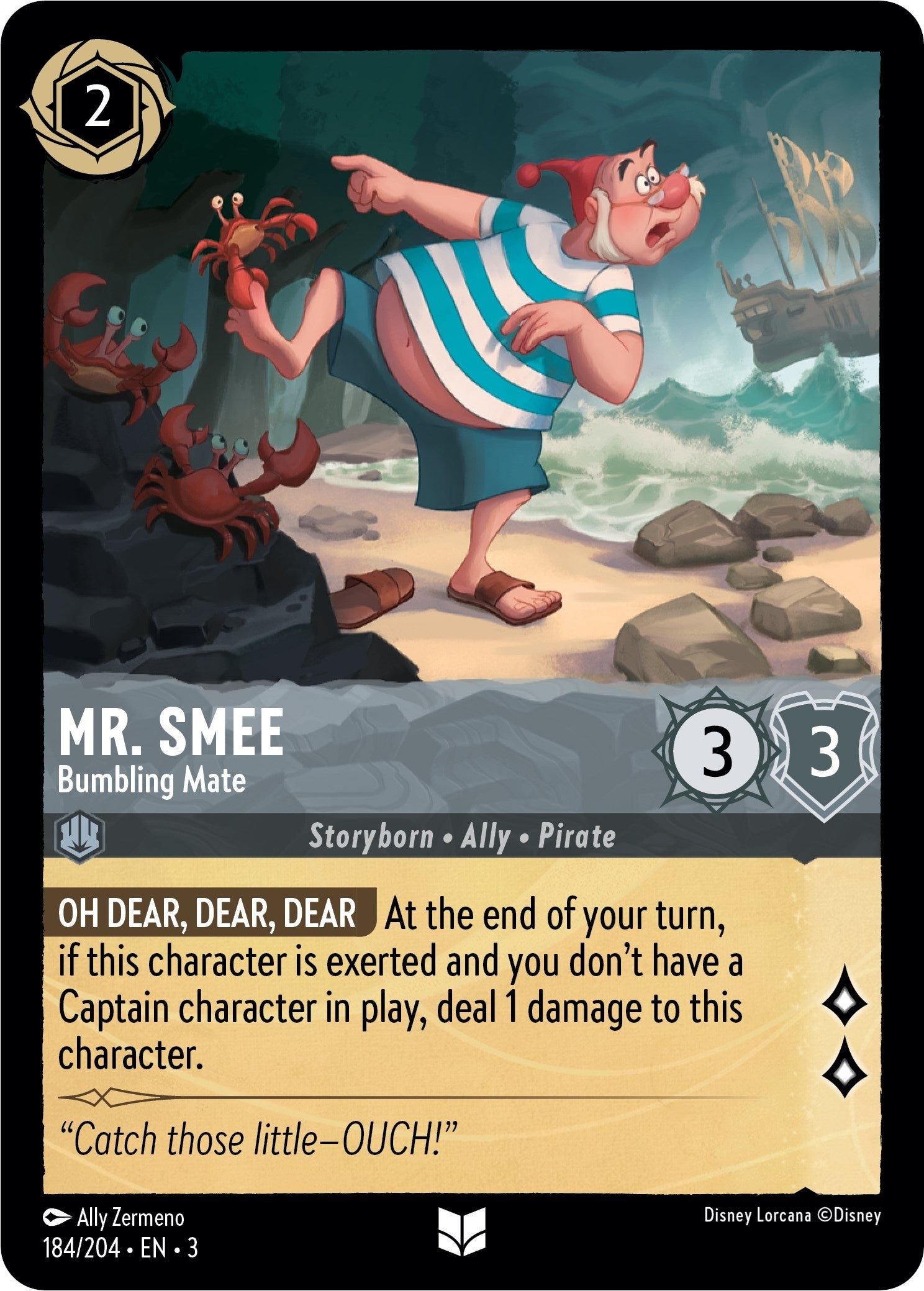 Image for Mr. Smee - Bumbling Mate (184/204) (Into the Inklands) (3) - Disney Lorcana