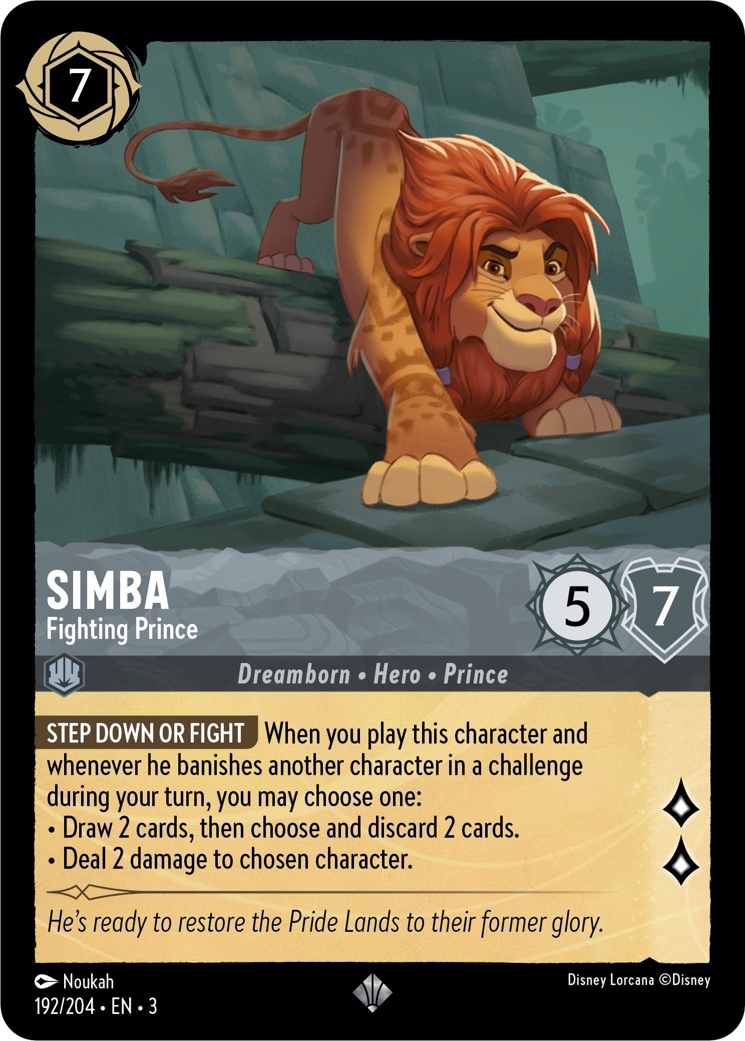 Image for Simba - Fighting Prince (192/204) (Into the Inklands) (3) - Disney Lorcana