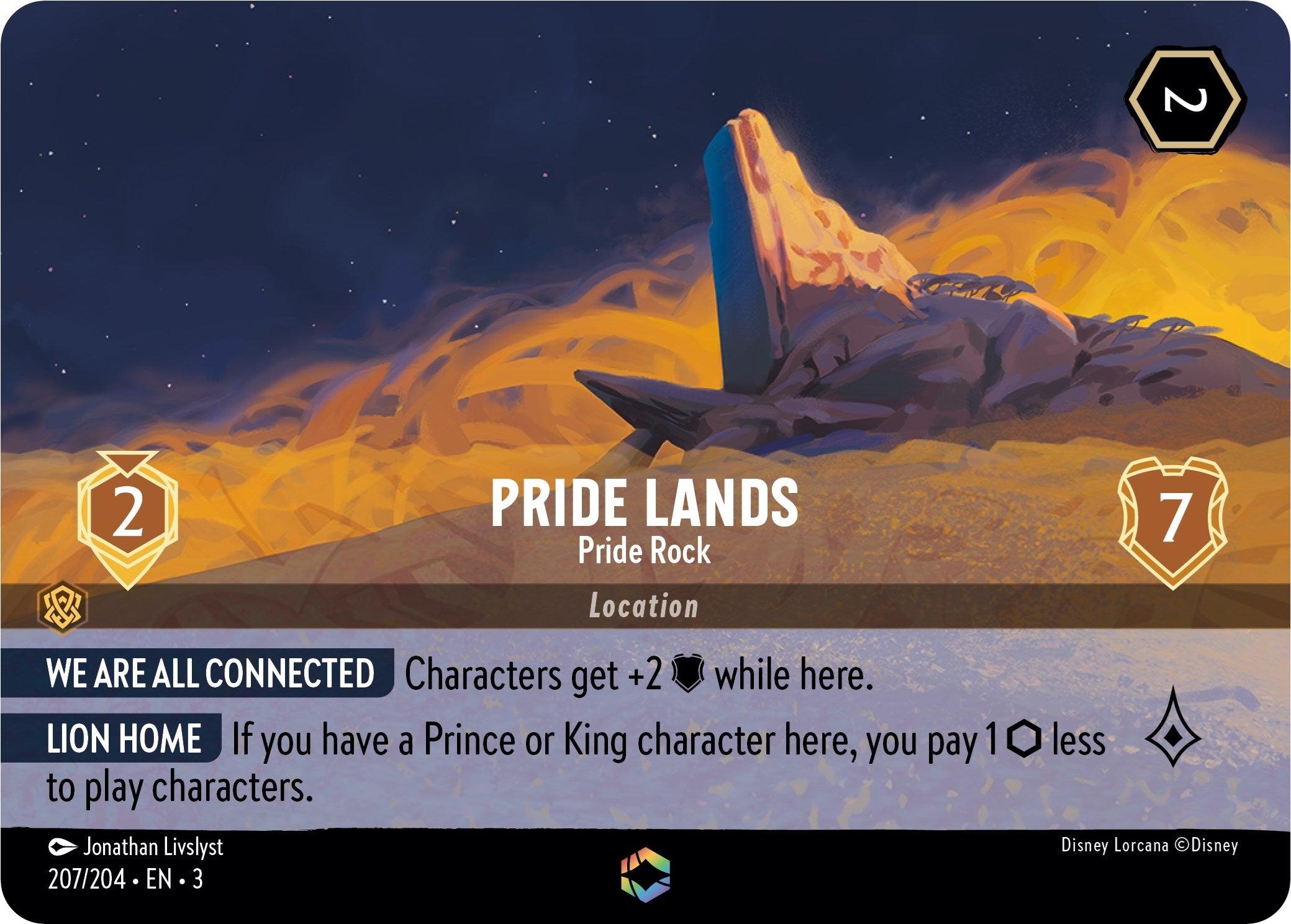 Image for Pride Lands - Pride Rock (Enchanted) (207/204) (Into the Inklands) (3) - Disney Lorcana
